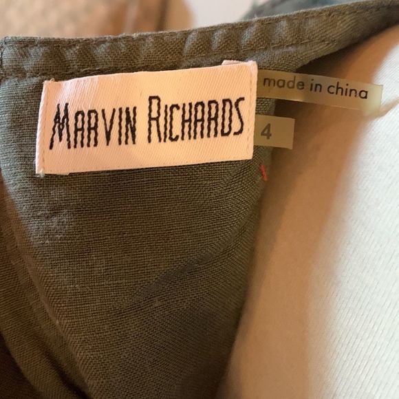 [Marvin Richards] Green Military Belted Dress - Size 4 - Picture 5 of 6